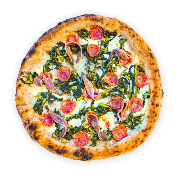pizza con friarielli e acciughe